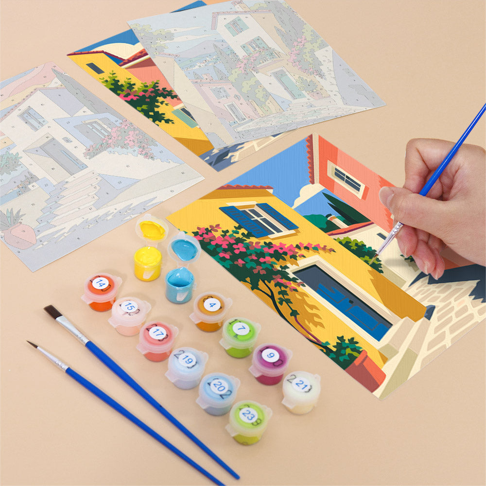 Mediterranean Village Charm mini paint by numbers – image 12