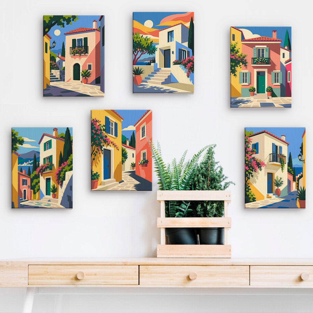 Mediterranean Village Charm mini paint by numbers – image 15