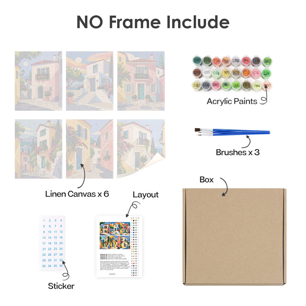 Mediterranean Village Charm mini paint by numbers – image 19