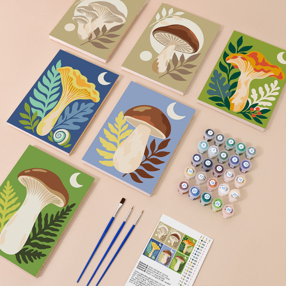 Whimsical Mushroom Forest mini paint by numbers – image 1