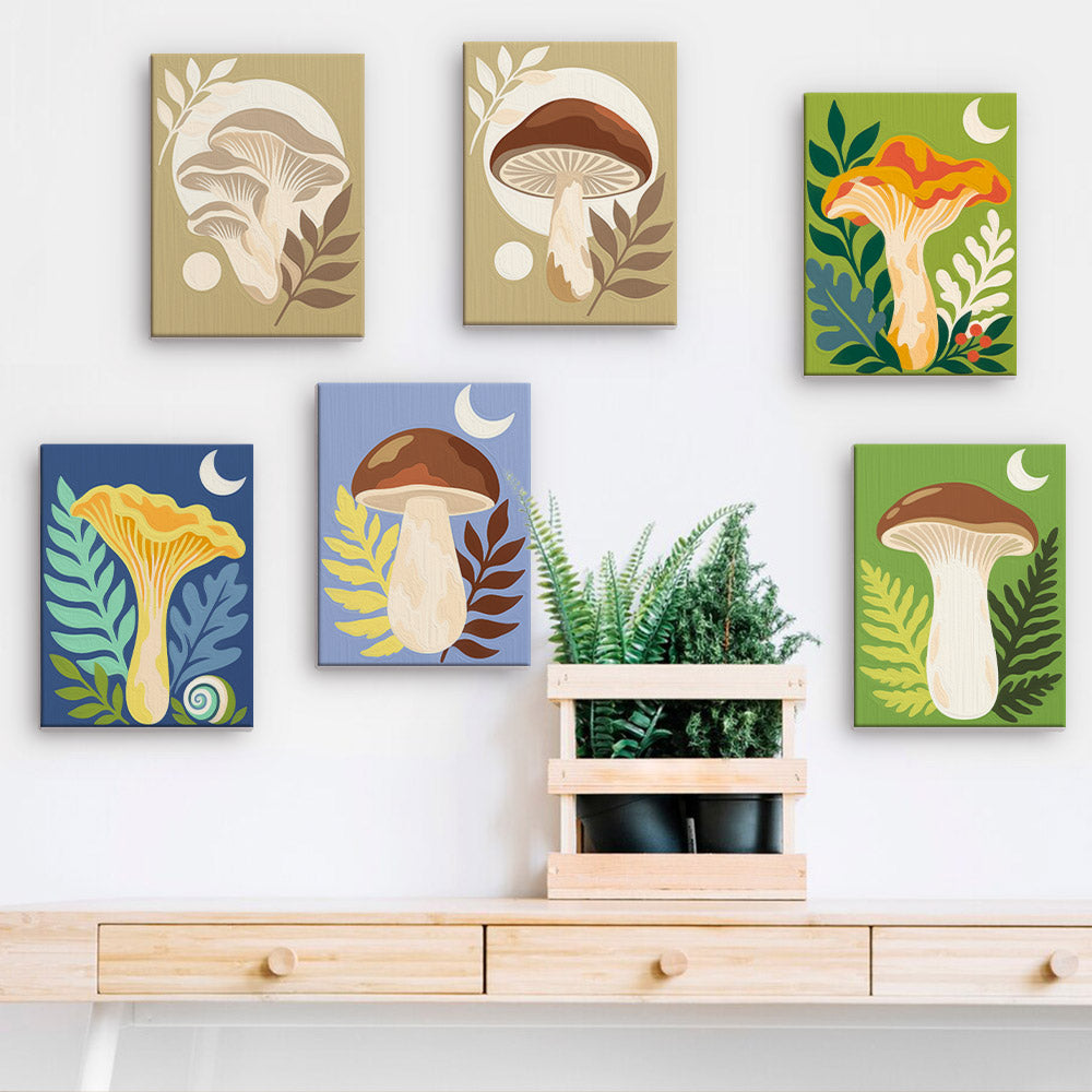 Whimsical Mushroom Forest mini paint by numbers – image 15