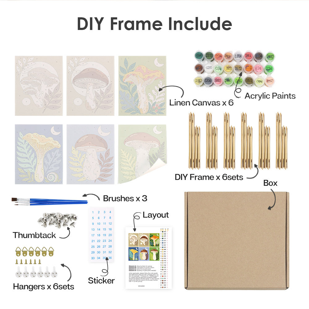 Whimsical Mushroom Forest mini paint by numbers – image 18
