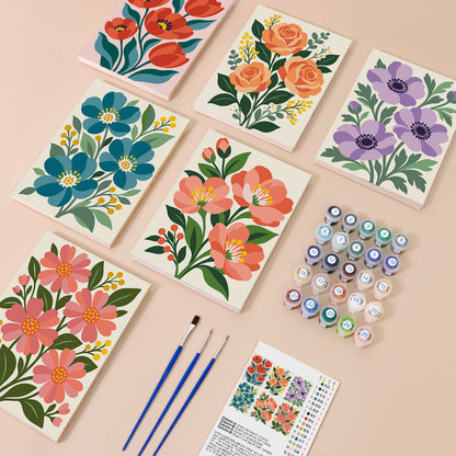Poppies, Roses and Anemones mini paint by numbers – image 1