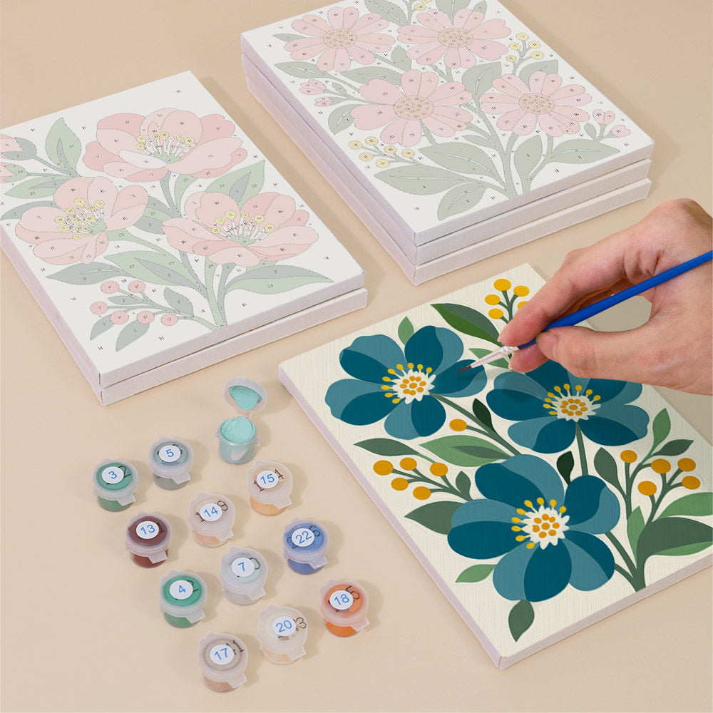 Poppies, Roses and Anemones mini paint by numbers – image 4