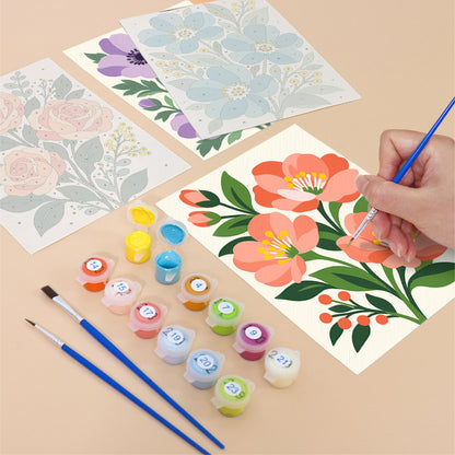 Poppies, Roses and Anemones mini paint by numbers – image 12