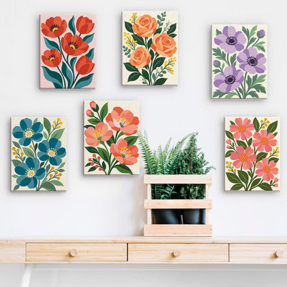 Poppies, Roses and Anemones mini paint by numbers – image 15