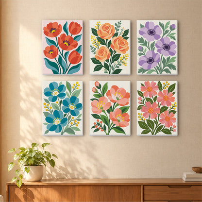 Poppies, Roses and Anemones mini paint by numbers – image 16