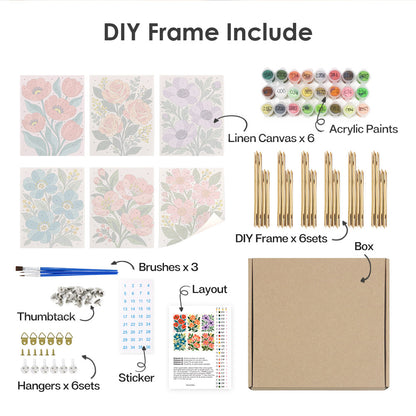 Poppies, Roses and Anemones mini paint by numbers – image 18