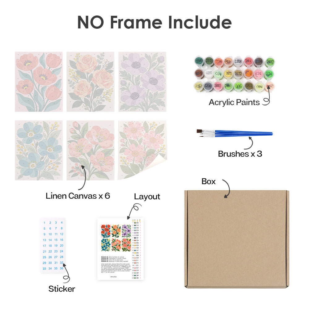 Poppies, Roses and Anemones mini paint by numbers – image 19