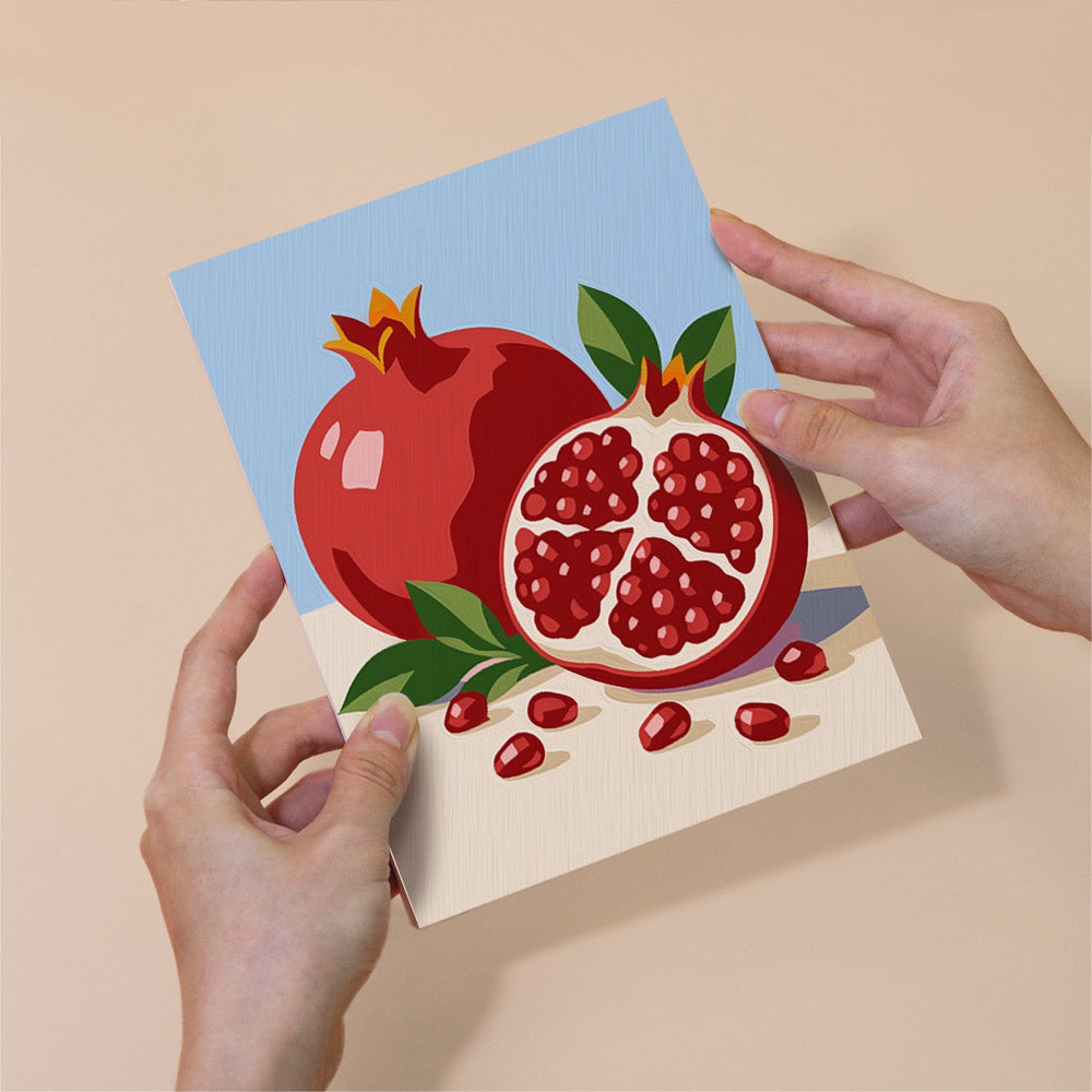 Figs and Persimmons in Blue Bowls mini paint by numbers – image 6