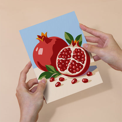 Figs and Persimmons in Blue Bowls mini paint by numbers – image 6