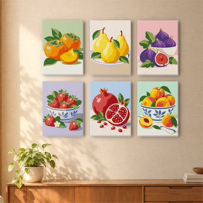 Figs and Persimmons in Blue Bowls mini paint by numbers – image 16