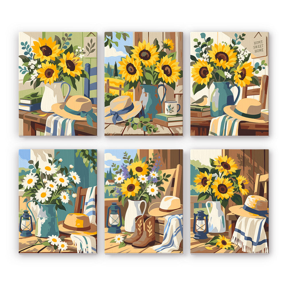 Country Sunflowers mini paint by numbers – image 7