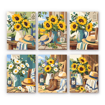 Country Sunflowers mini paint by numbers – image 7