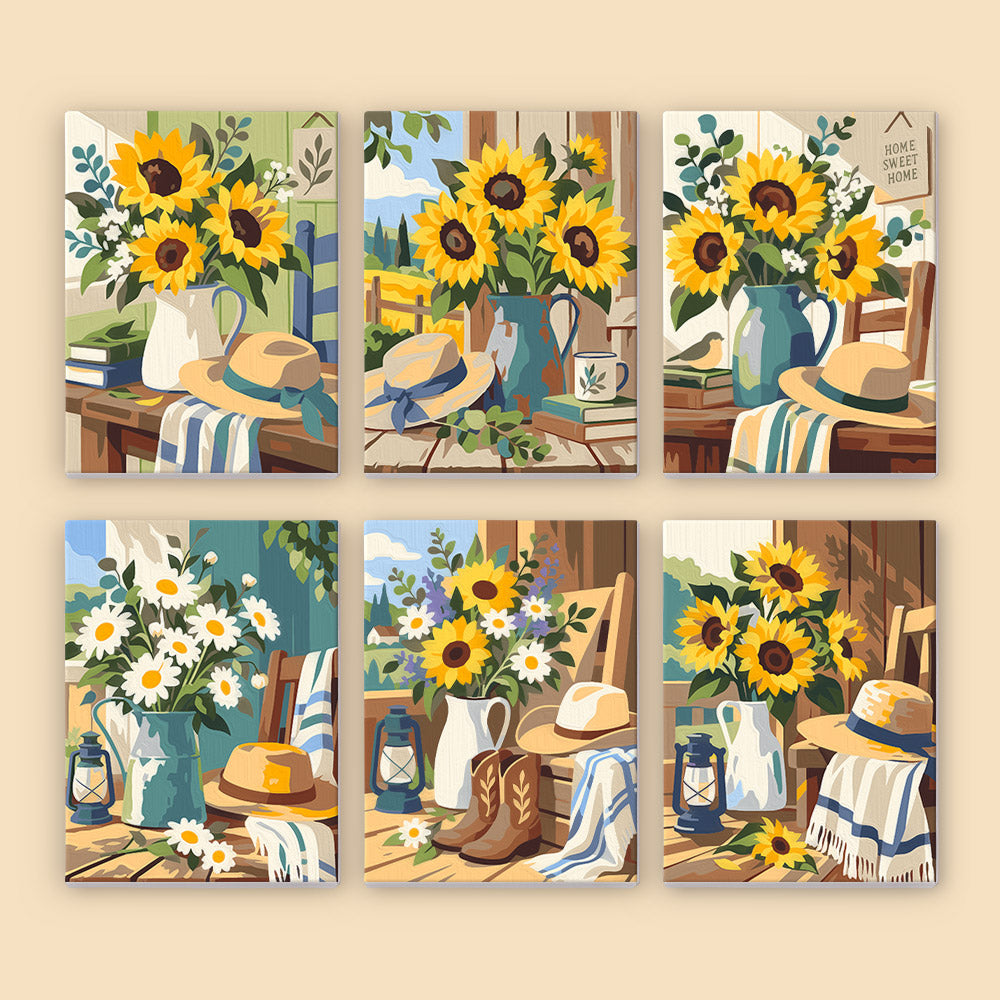 Country Sunflowers mini paint by numbers – image 8
