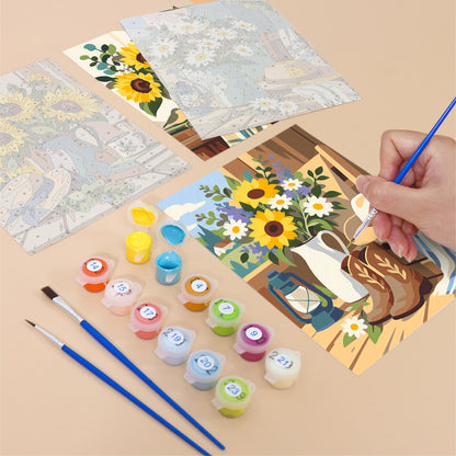 Country Sunflowers mini paint by numbers – image 12