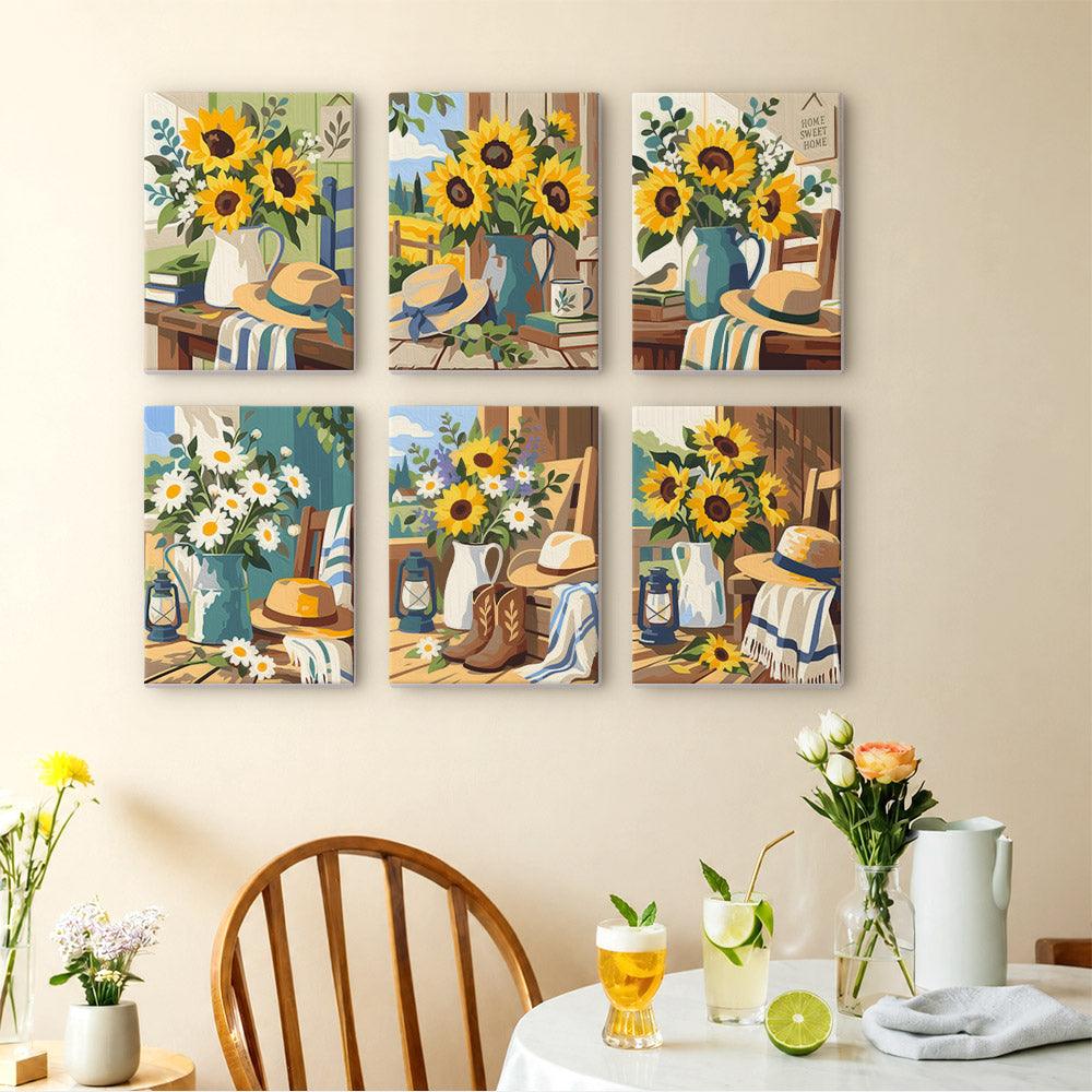 Country Sunflowers mini paint by numbers – image 14
