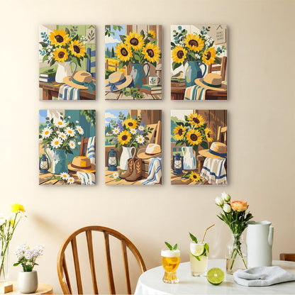 Country Sunflowers mini paint by numbers – image 14
