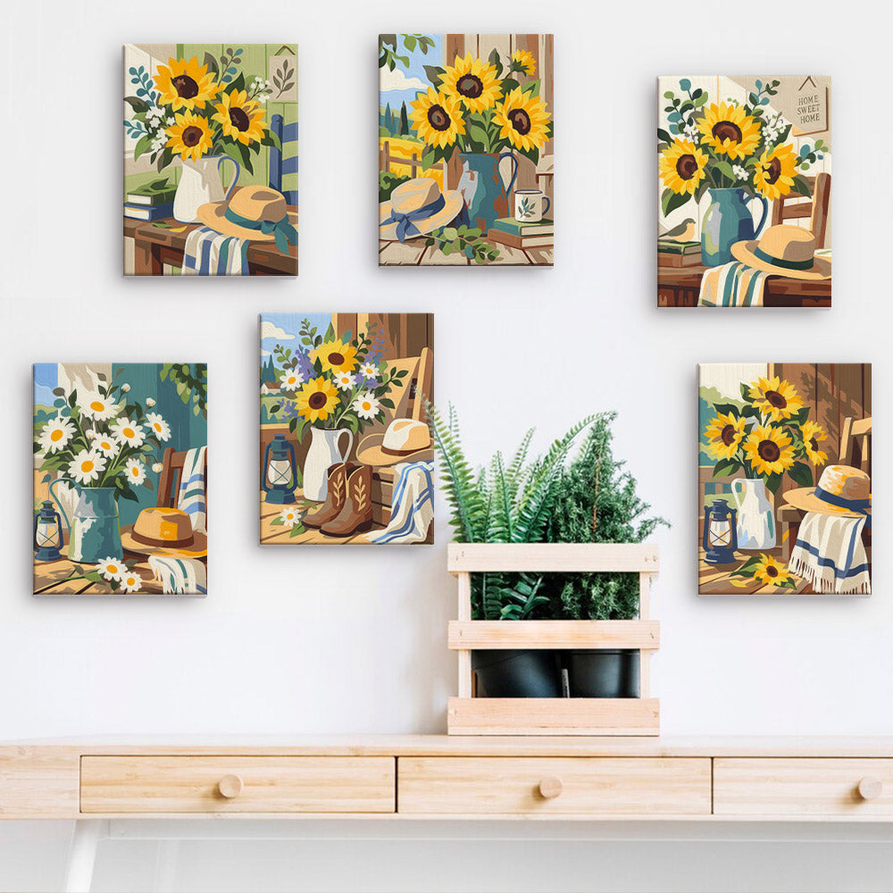Country Sunflowers mini paint by numbers – image 15