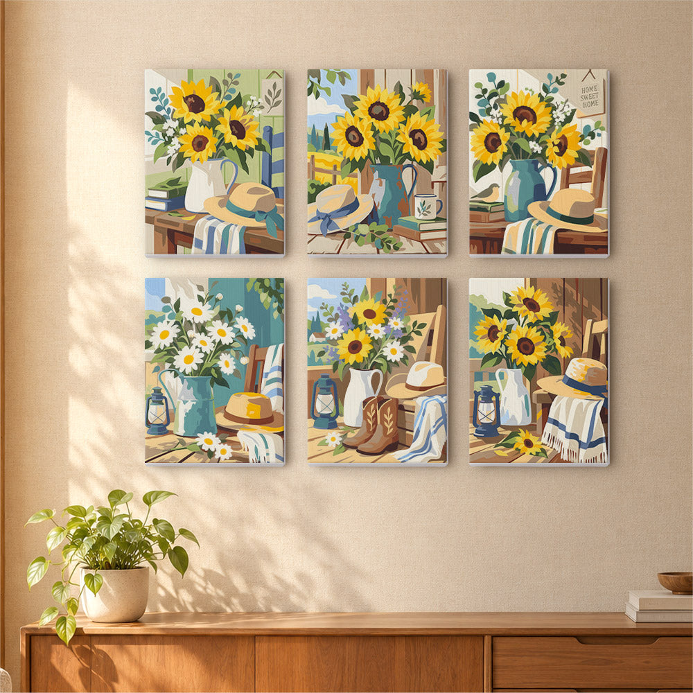 Country Sunflowers mini paint by numbers – image 16