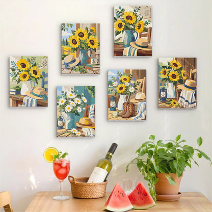Country Sunflowers mini paint by numbers – image 17
