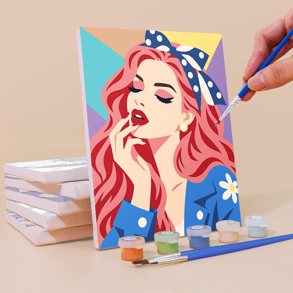 Bandanas, Berets and Red Lips mini paint by numbers – image 3