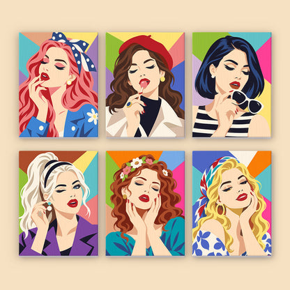 Bandanas, Berets and Red Lips mini paint by numbers – image 8