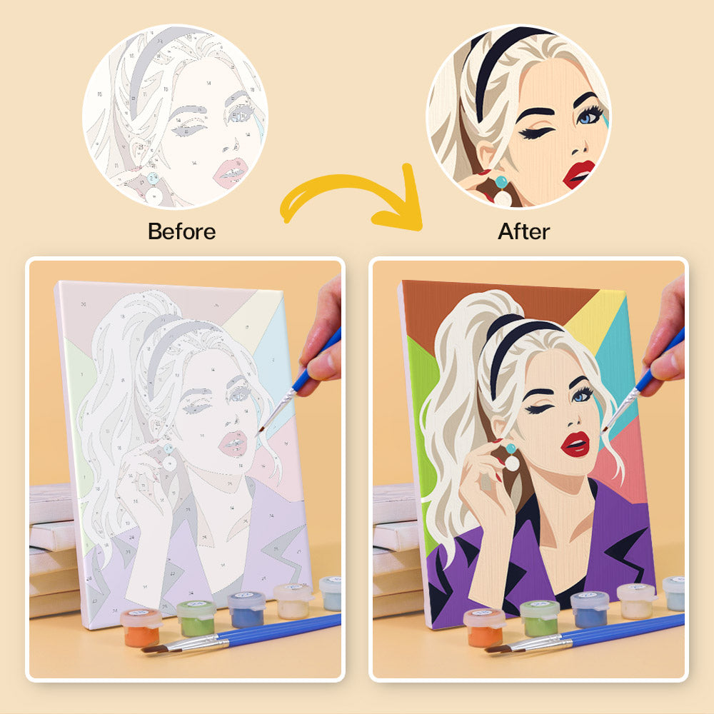 Bandanas, Berets and Red Lips mini paint by numbers – image 10