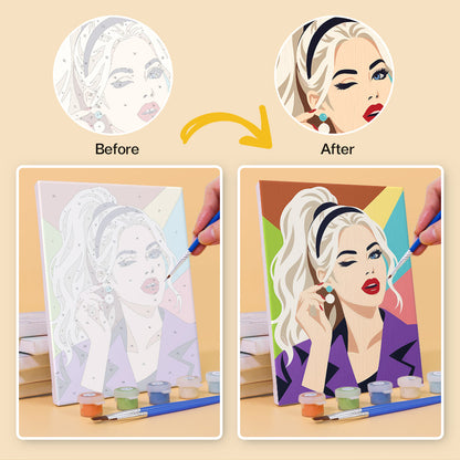 Bandanas, Berets and Red Lips mini paint by numbers – image 10