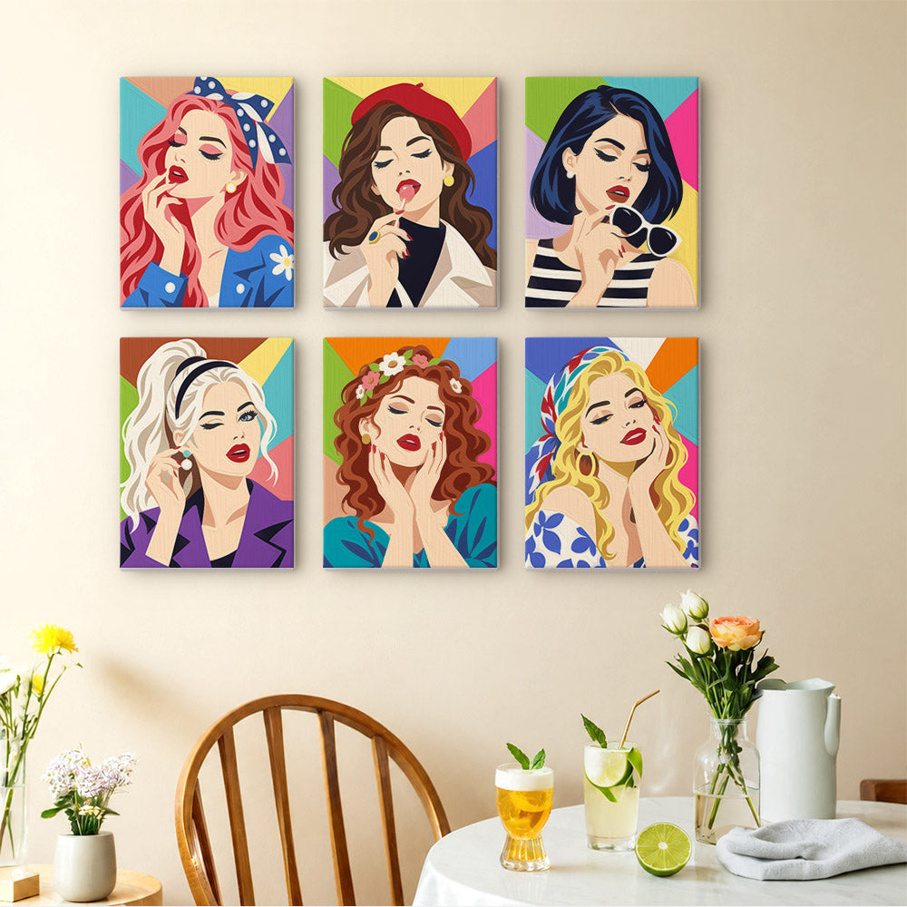 Bandanas, Berets and Red Lips mini paint by numbers – image 14