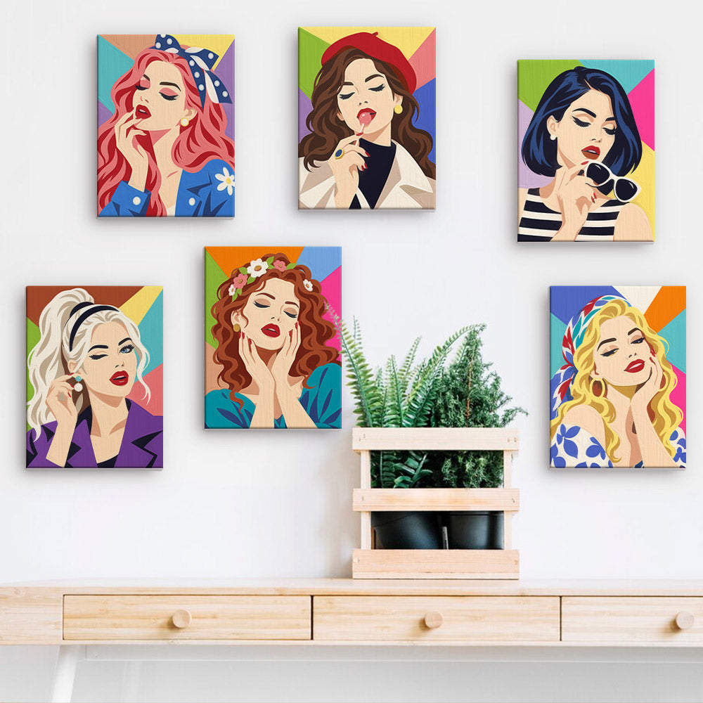 Bandanas, Berets and Red Lips mini paint by numbers – image 15