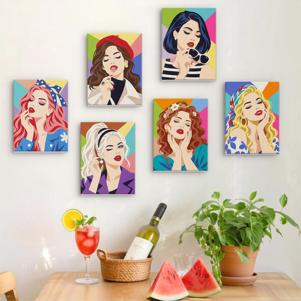 Bandanas, Berets and Red Lips mini paint by numbers – image 17