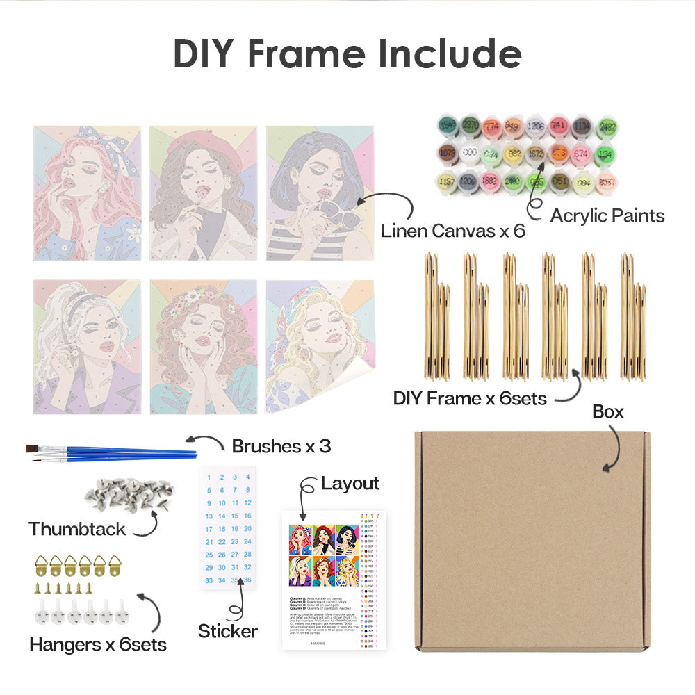 Bandanas, Berets and Red Lips mini paint by numbers – image 18