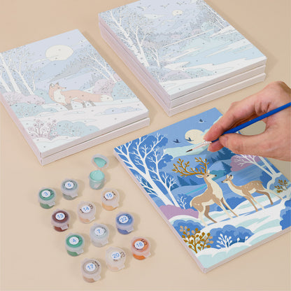 Snowy Lakes with Swan and Fox mini paint by numbers – image 4