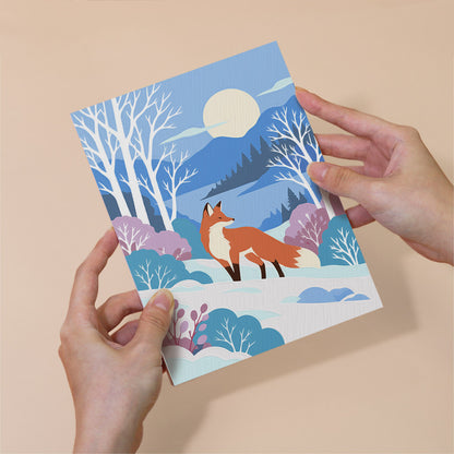 Snowy Lakes with Swan and Fox mini paint by numbers – image 6