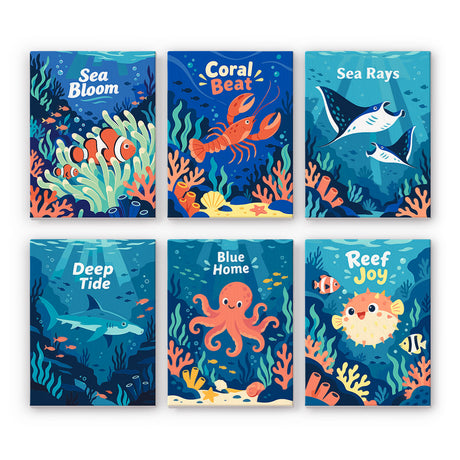 Cheerful Reef Animals mini paint by numbers – image 7