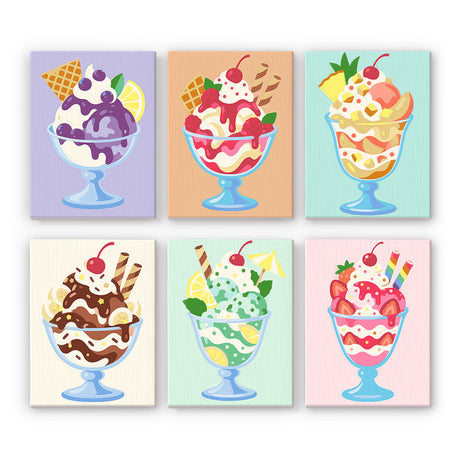 Colorful Ice Cream Sundaes mini paint by numbers – image 7