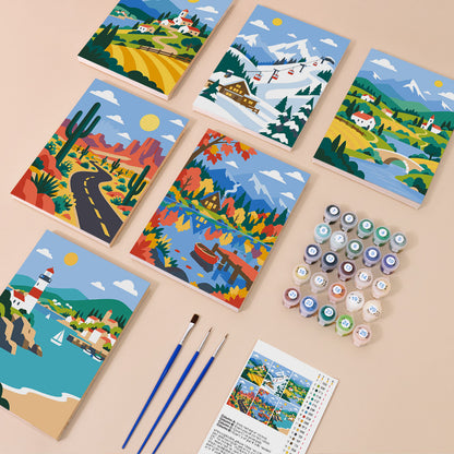 Colorful Scenic Journeys mini paint by numbers – image 1
