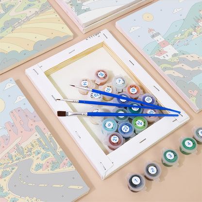 Colorful Scenic Journeys mini paint by numbers – image 2