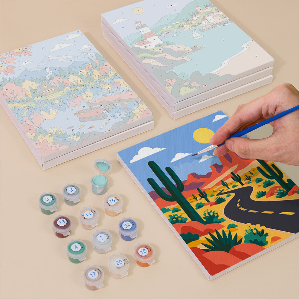 Colorful Scenic Journeys mini paint by numbers – image 4