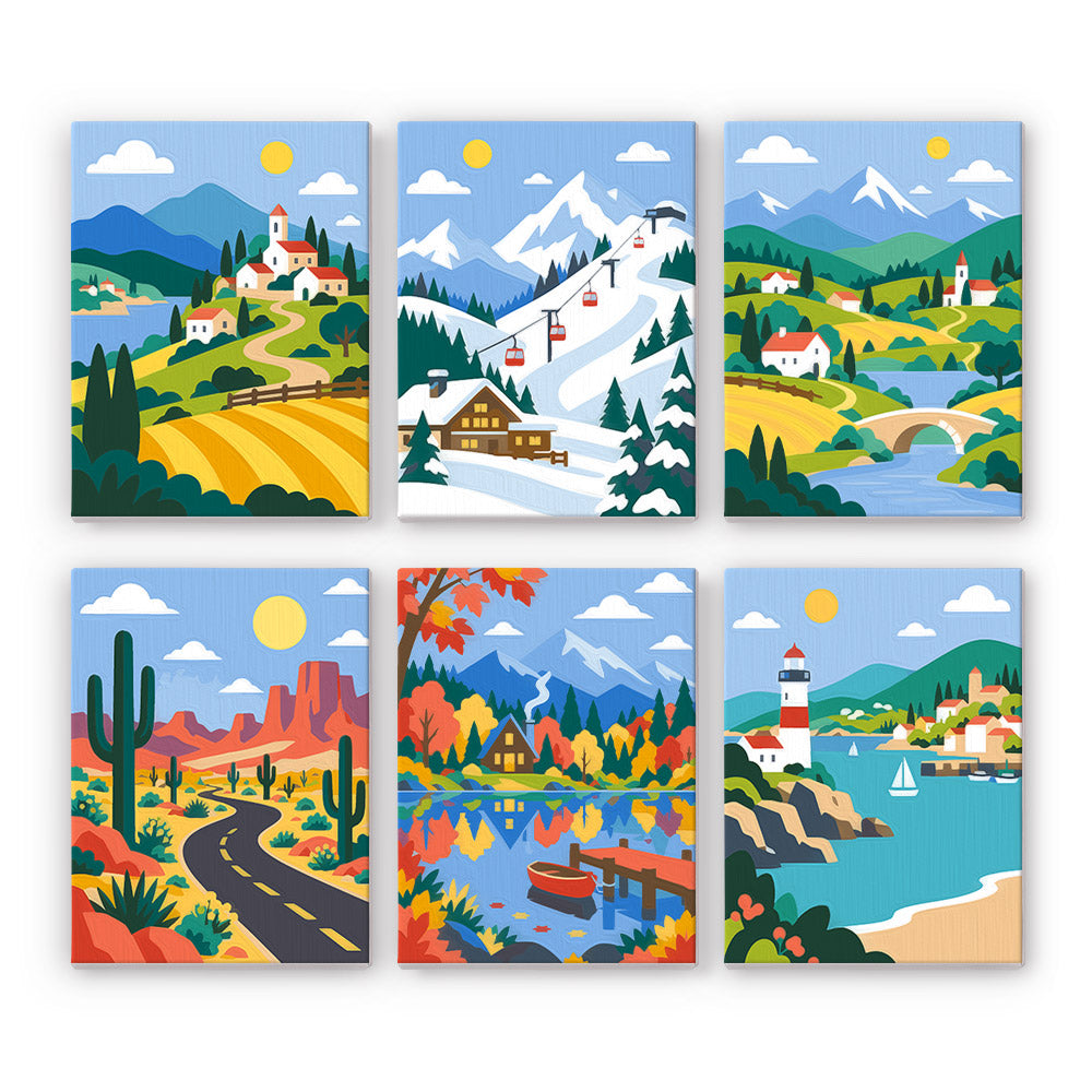 Colorful Scenic Journeys mini paint by numbers – image 7