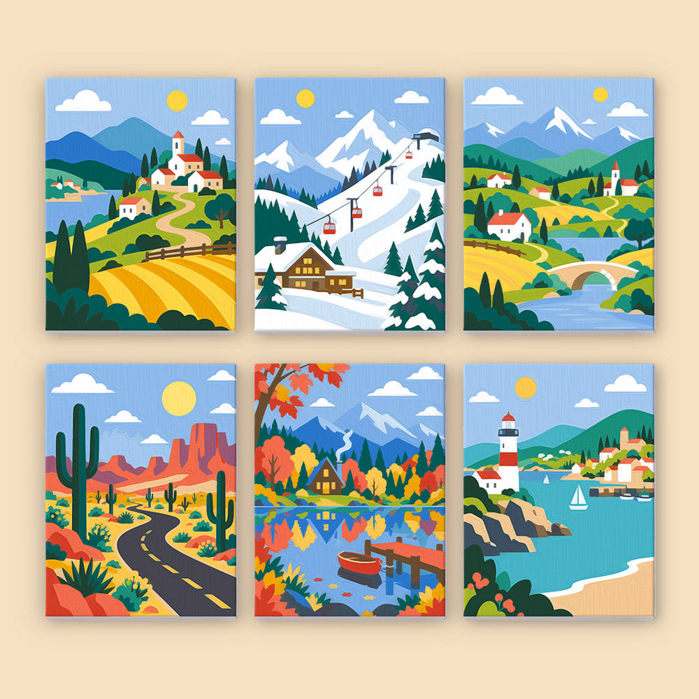 Colorful Scenic Journeys mini paint by numbers – image 8