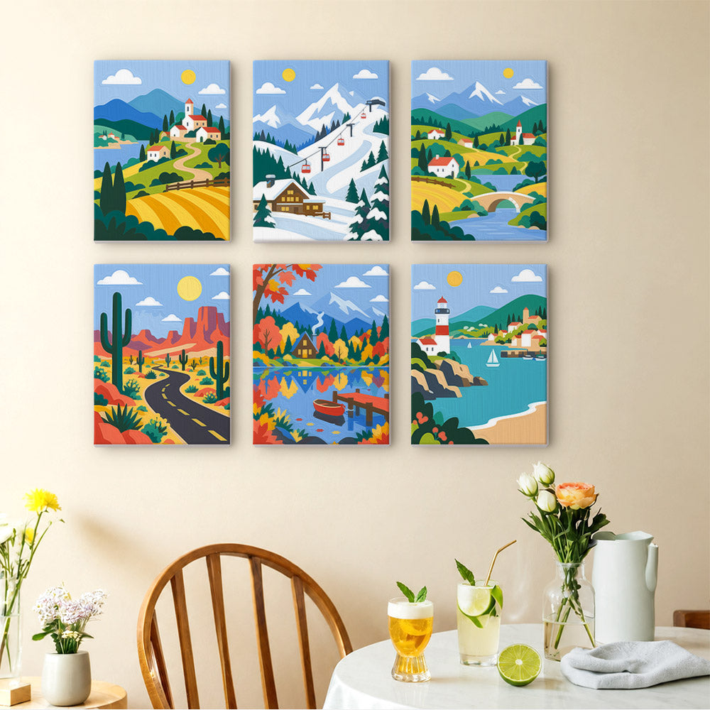 Colorful Scenic Journeys mini paint by numbers – image 14