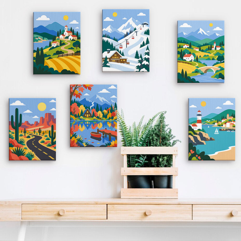 Colorful Scenic Journeys mini paint by numbers – image 15