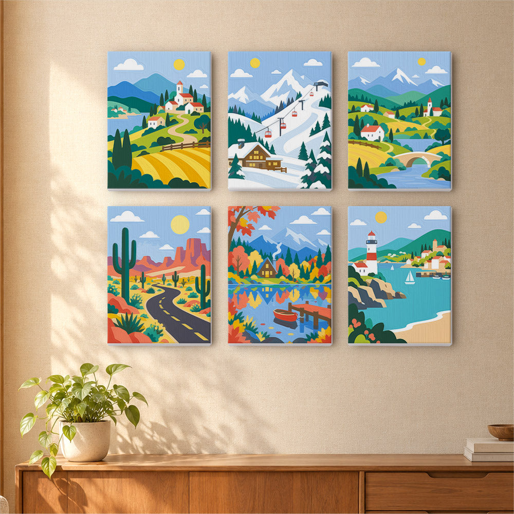 Colorful Scenic Journeys mini paint by numbers – image 16