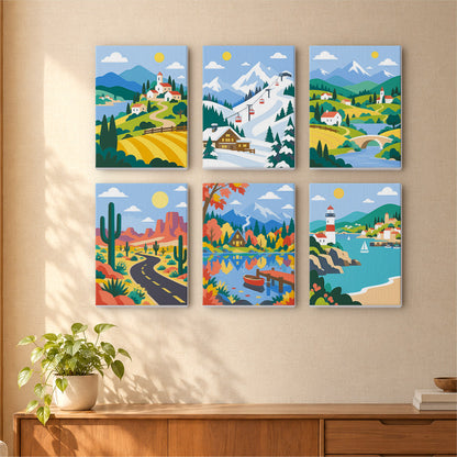 Colorful Scenic Journeys mini paint by numbers – image 16