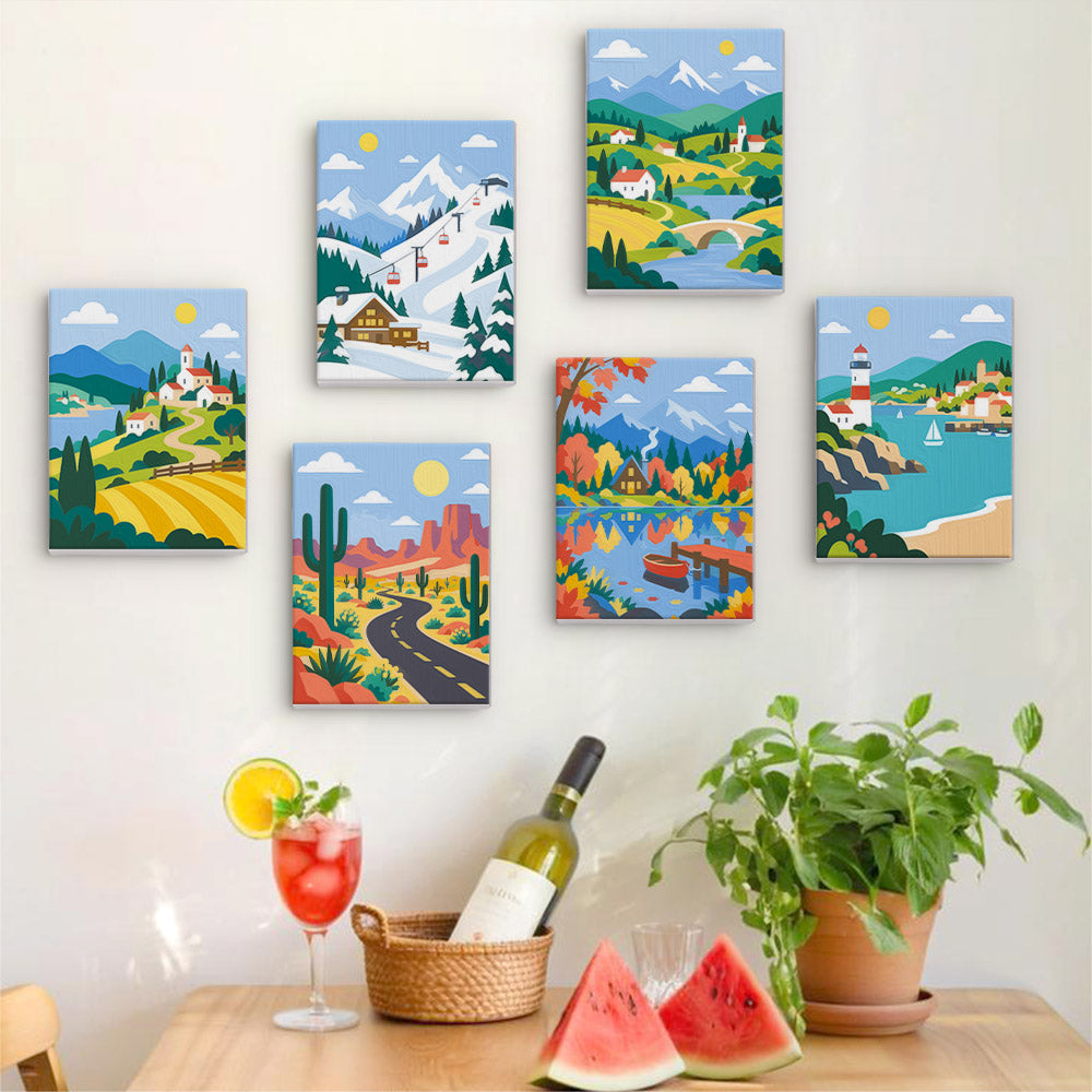 Colorful Scenic Journeys mini paint by numbers – image 17