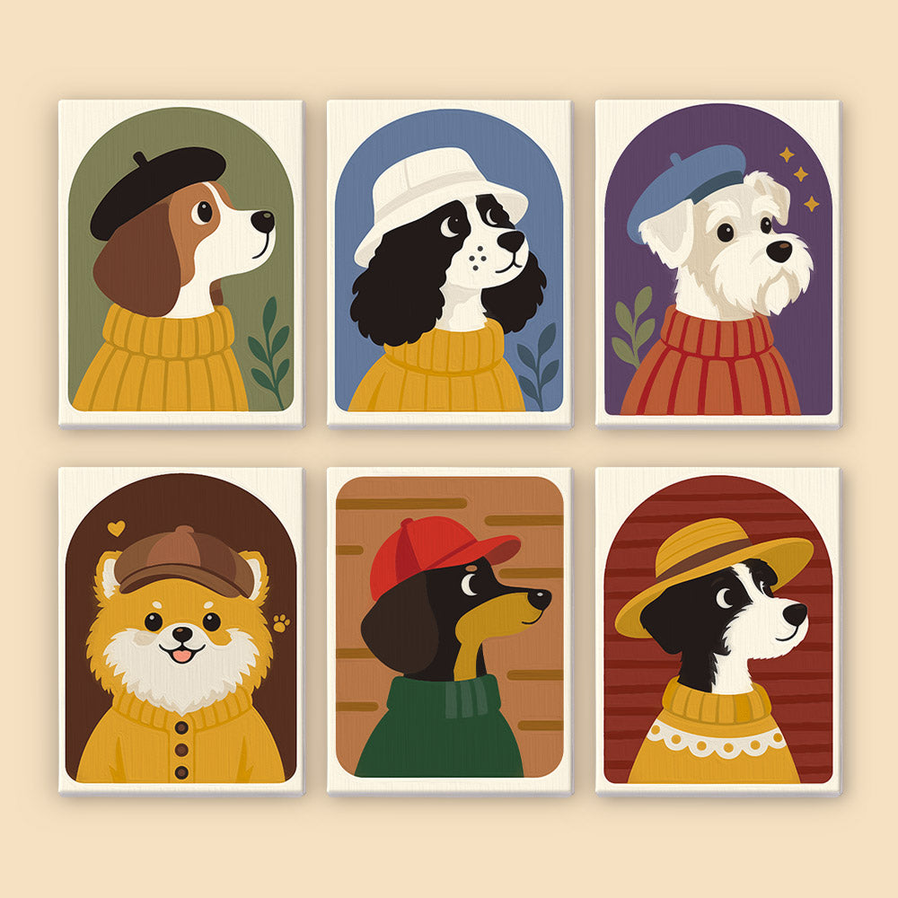 Fashionable Dogs mini paint by numbers – image 8