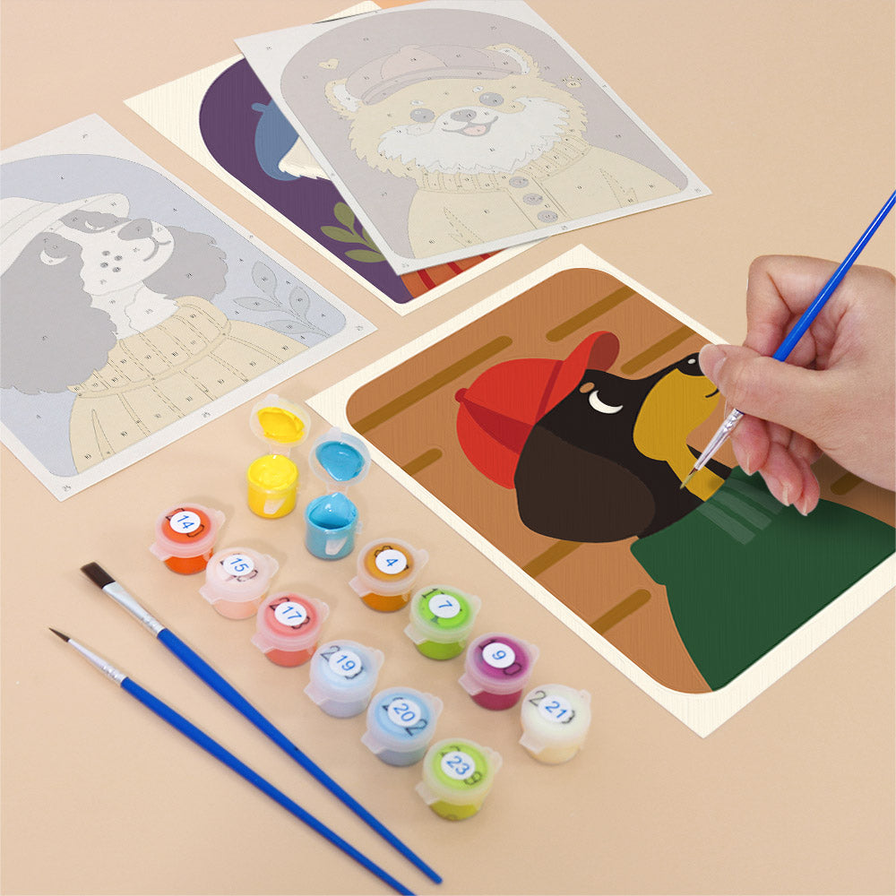 Fashionable Dogs mini paint by numbers – image 12