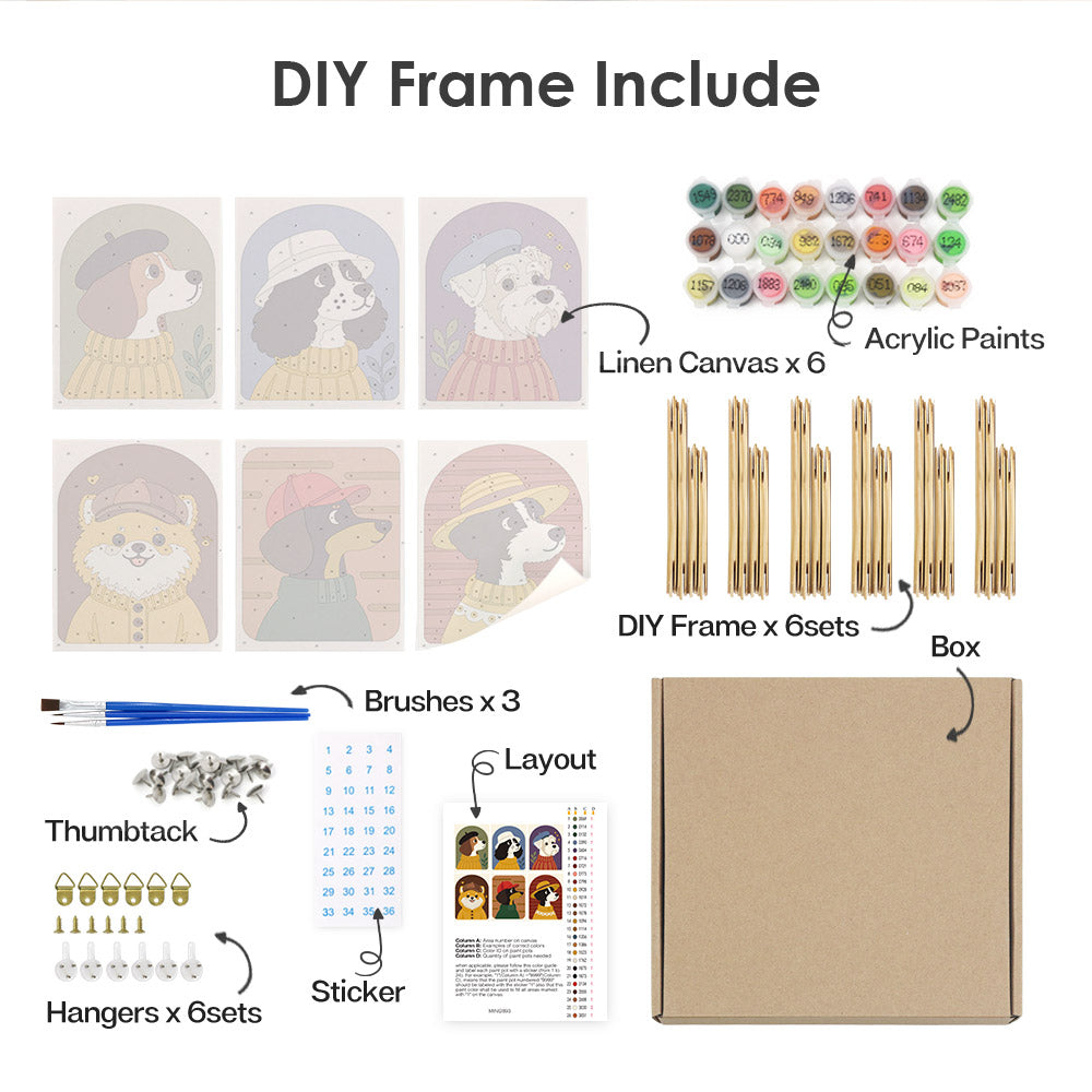 Fashionable Dogs mini paint by numbers – image 18
